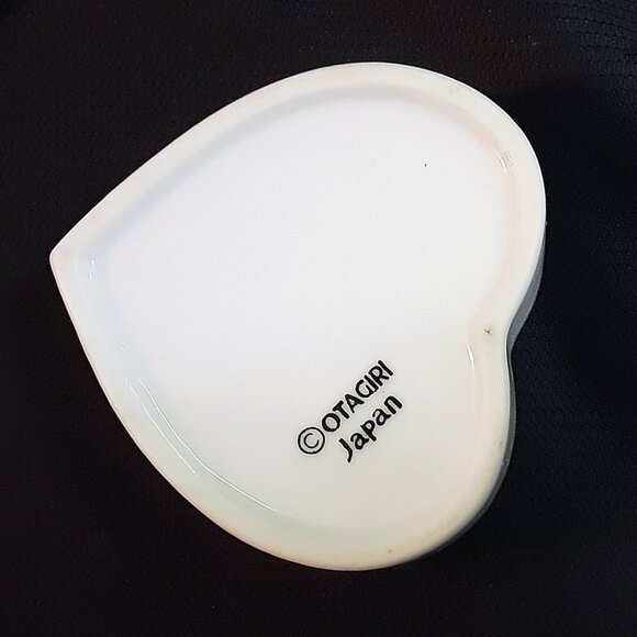 Otagiri small porcelain ring or trinket box - heart, Made in Japan, bird finial - Picture 5 of 5